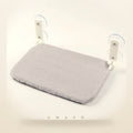 Hamac de fenêtre Chatô en peluche grise, bras pliables et doubles ventouses