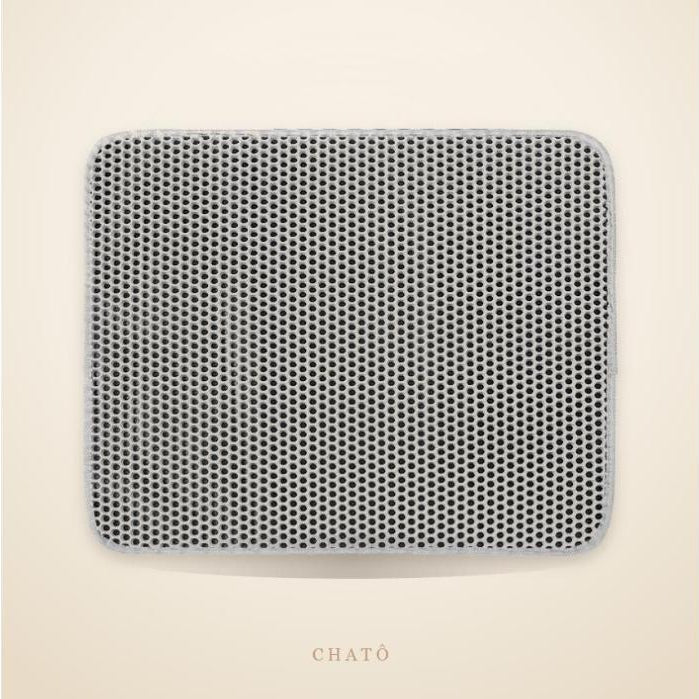 Tapis de litière Chatô à double couche, gris, 55 × 75 cm
