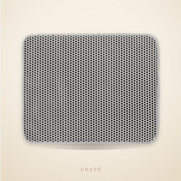 Tapis de litière Chatô à double couche, gris, 55 × 75 cm